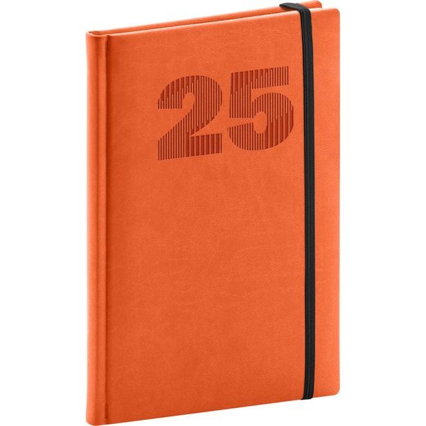 Týdenní diář Vivella Top 2025, oranžový, 15 × 21 cm
