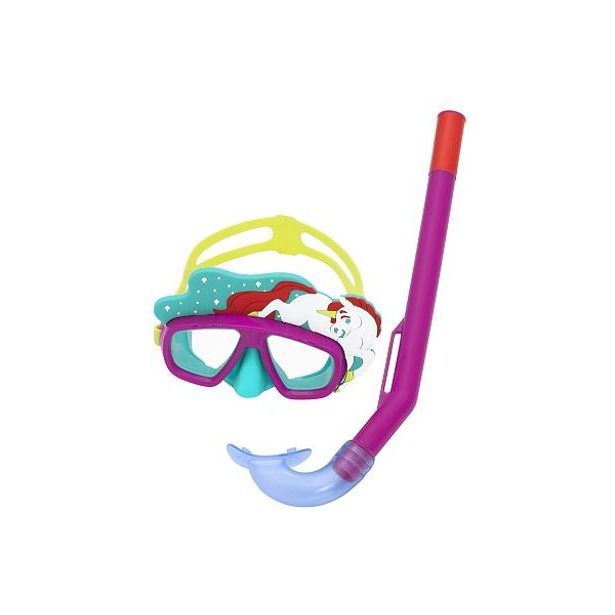 Šnorchlovací set LIL ANIMAL - brýle a šnorchl - mix 3 barvy (růžová, modrá, zelená)