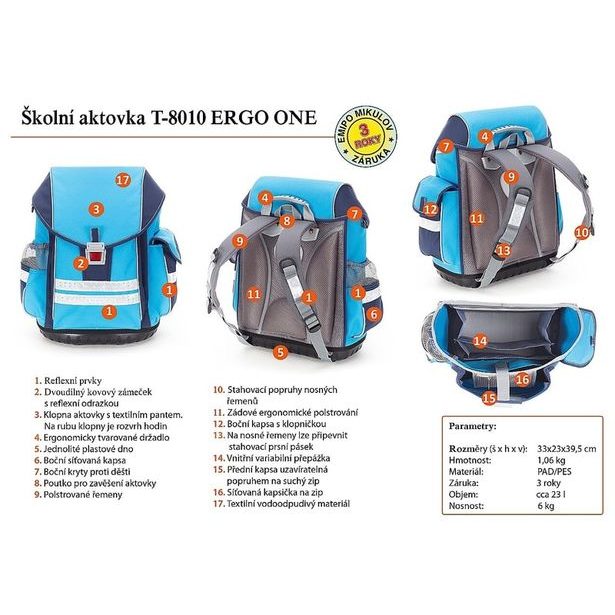 EMIPO Školská aktovka ERGO ONE Bigfooot