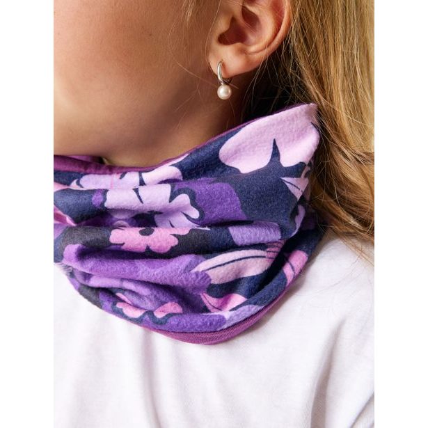 Unuo Dětský nákrčník z fleecu Basic, Kytky