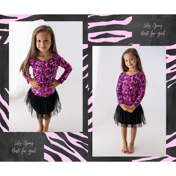 Šaty s tylem Lily Grey - pink tiger