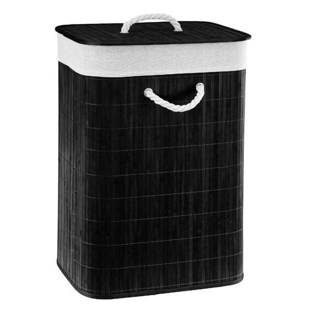 ALPINA Koš na prádlo bambus skládací černá 40x30x56cm ED-249795cern