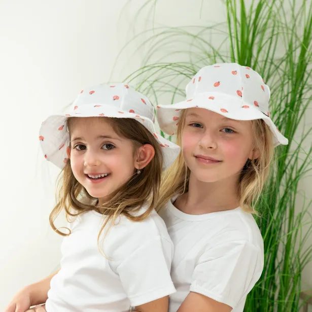 ESITO Dívčí klobouk mušelín Beruška - bílá / XS