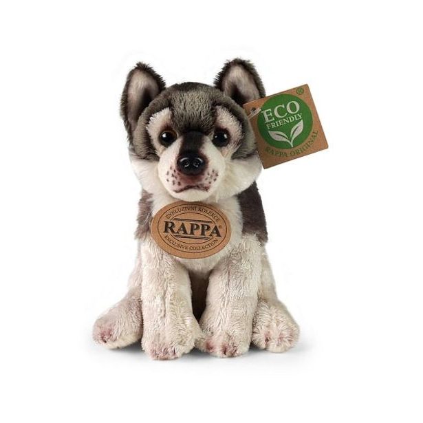 RAPPA Plyšový vlk sedící 15 cm ECO-FRIENDLY