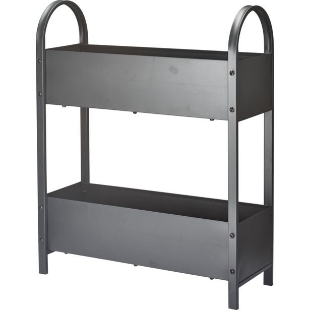 PROGARDEN Truhlík dvoupatrový ve stojanu 60 x 22,5 x 75 cm tmavě šedý KO-X73000010