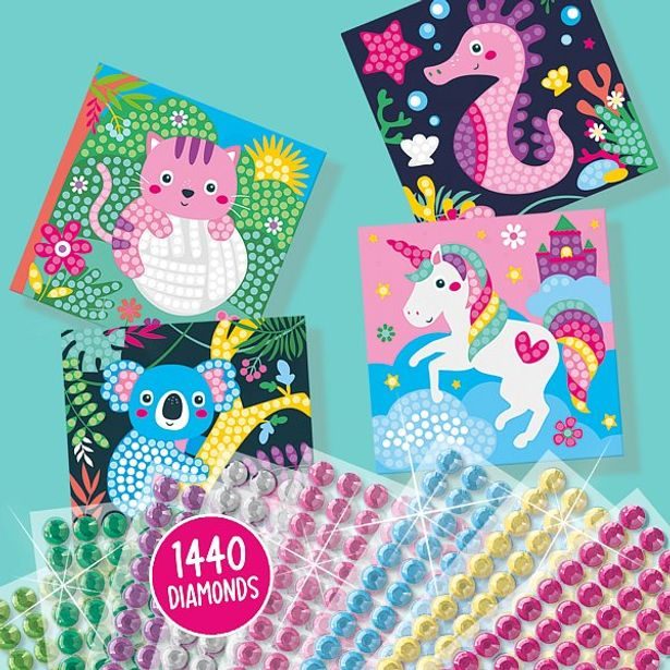 Zdobení třpytivými kamínky - veselá zvířátka