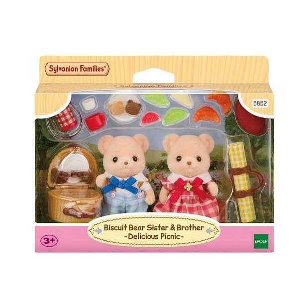 Sylvanian family Sušenkoví medvídci sestra a bratr na pikniku