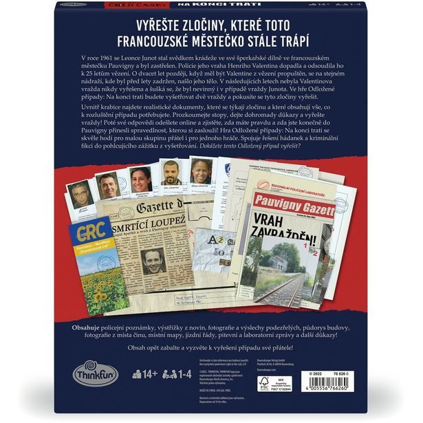 ThinkFun Odložené případy: Na konci trati