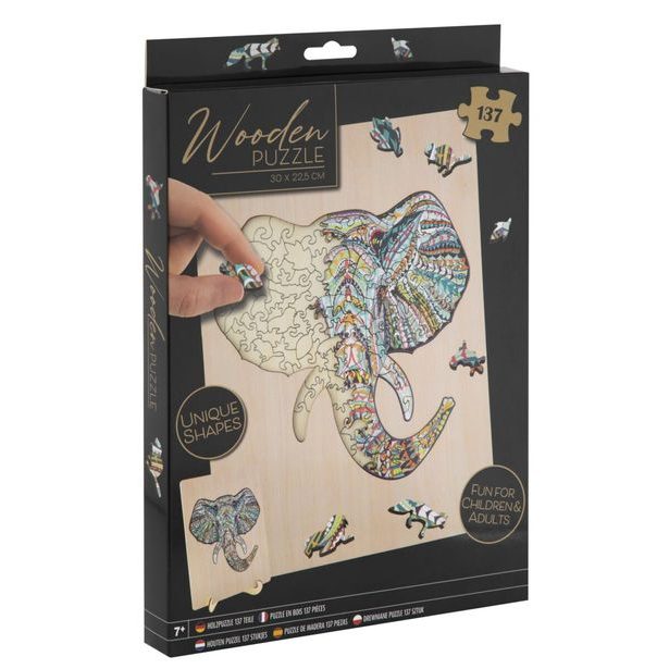 Dřevěné puzzle Slon - 137ks