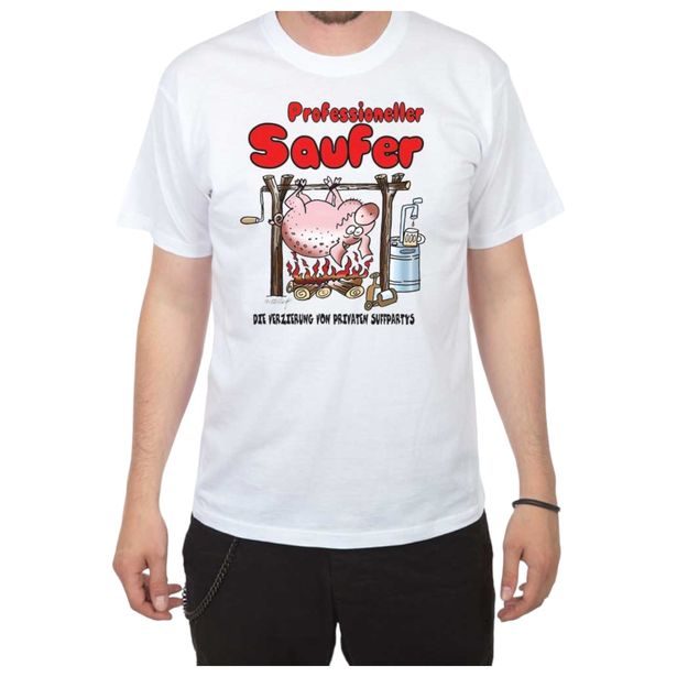 Lustiges T-Shirt: Professioneller Saufer! Die Verzierung von privaten suffpartys.