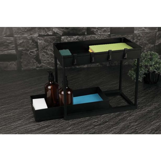 BERLINGERHAUS Kuchyňský organizér dvoupatrový černý BH-8547