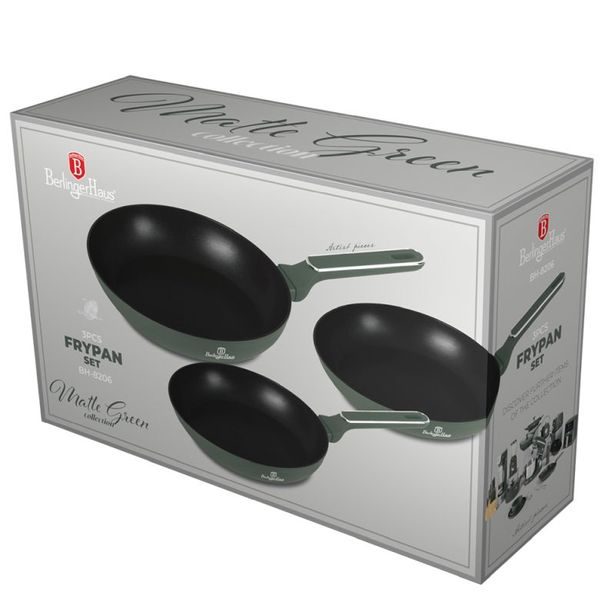 BERLINGERHAUS Sada pánví s titanovým povrchem Matte Green Collection BH-8206
