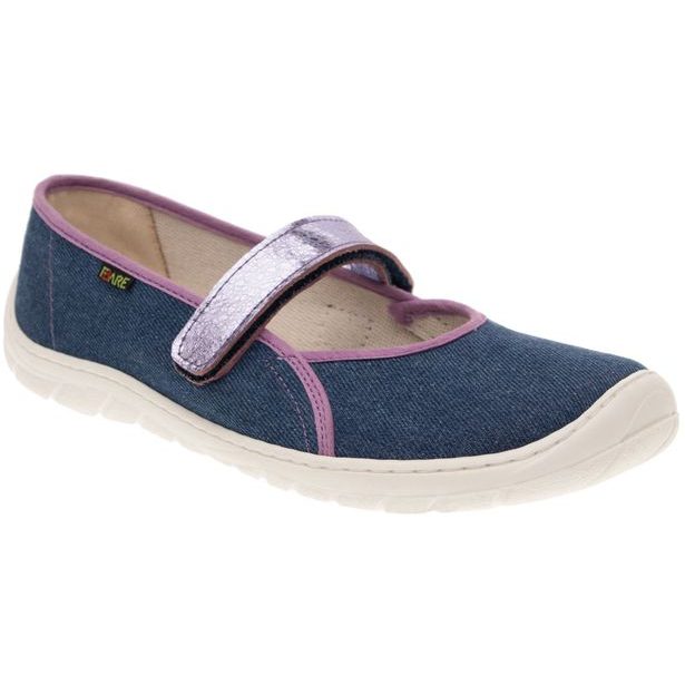 FARE BARE dívčí balerínky, papuče na suchý zip - modré