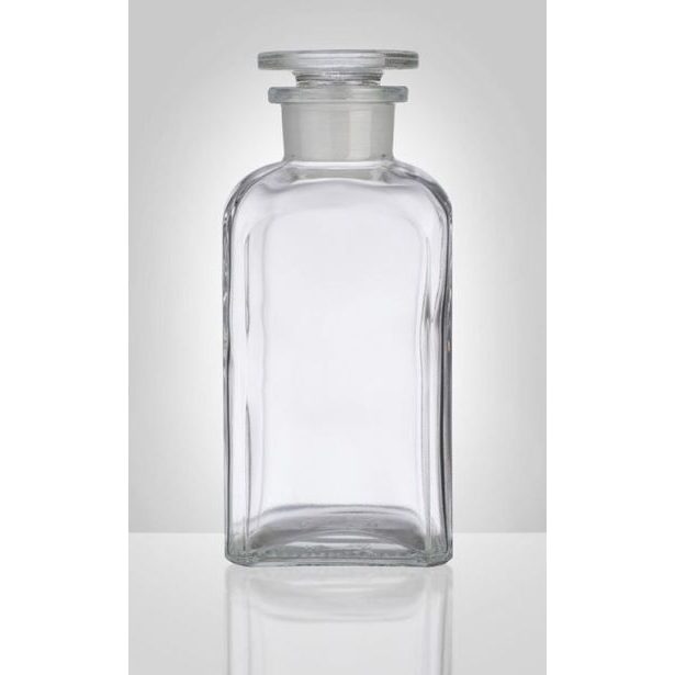 dóza-prachovnice 250ml-čtv.čirá, zabr.víko, sklo