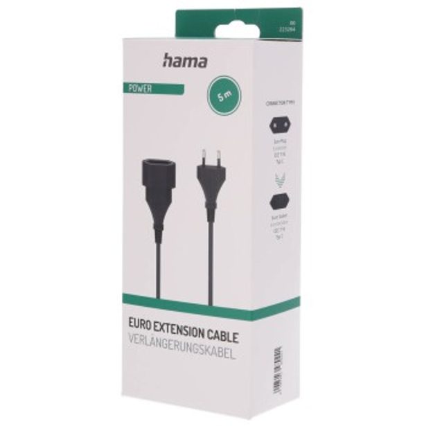 Hama prodlužovací napájecí kabel, euro vidlice, 5 m