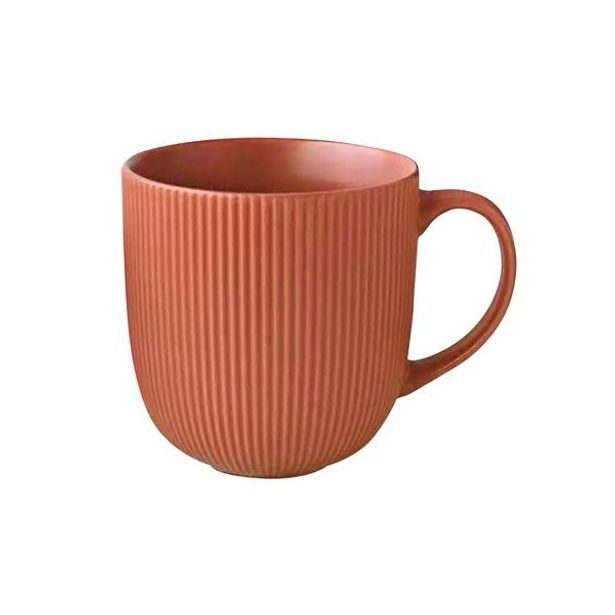 KITCHISIMO HRNEK 500ML ŽEBROVANÝ KERAMIKA CIHLOVÁ