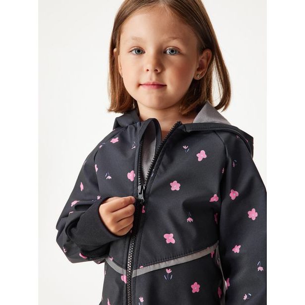 Unuo, Batolecí softshellová kombinéza s fleecem Mini, Černá, Květiny