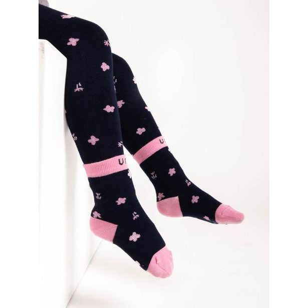 Unuo Dětské bambusové ponožky Classic, 2 páry, Růžová, Květiny