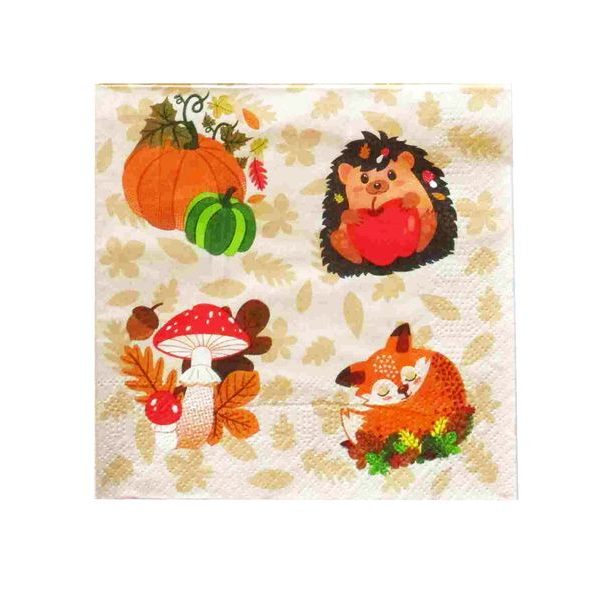 KITCHISIMO UBROUSKY PODZIMNÍ HOUBY 3VRSTVÉ 33X33CM