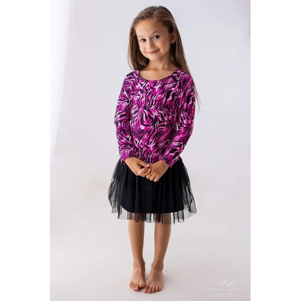 Šaty s tylem Lily Grey - pink tiger