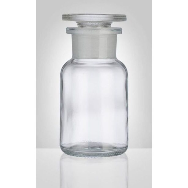 dóza-prachovnice 100ml-kul.čirá, zabr.víko, sklo