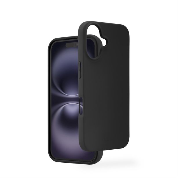 Hama Fantastic Feel, kryt pro Apple iPhone 16, hebký povrch, černý