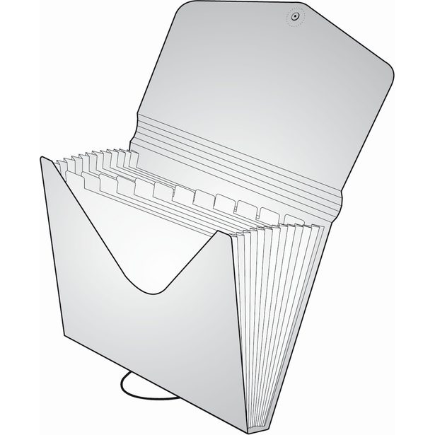 Organizér na dokumenty s gumou A4Opaline čirá-růžová 13 kapes