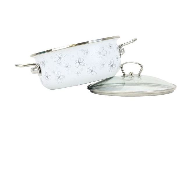 rendlík+PO d16 sklo bílý, KVĚTY, PREMIUM, 1,25l, smalt