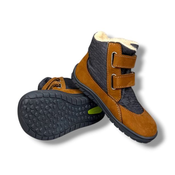 FARE BARE FROSTKY dětské zimní barefoot boty hnědé