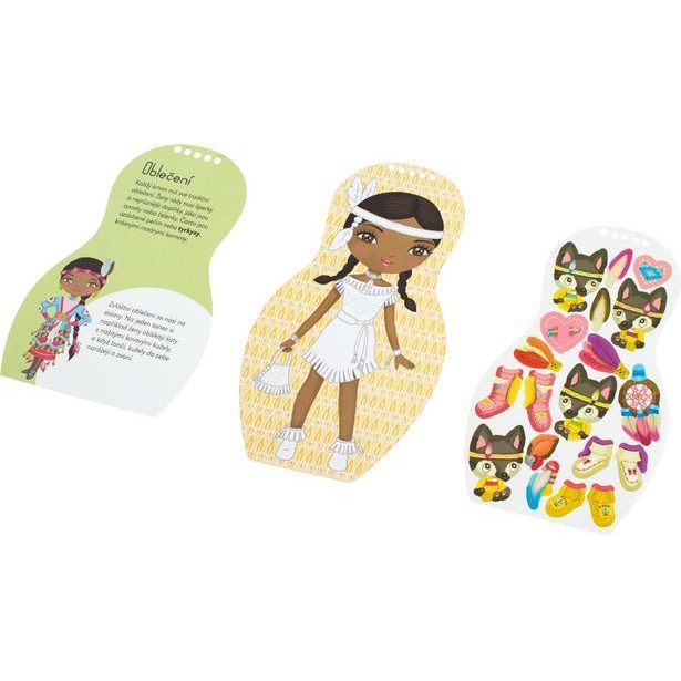 Oblékáme indiánské panenky Aponi - omalovánky