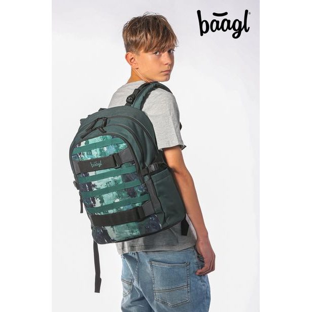 BAAGL SET 5 Skate Forest: batoh, penál, sportovní taška, ledvinka, obal na notebook