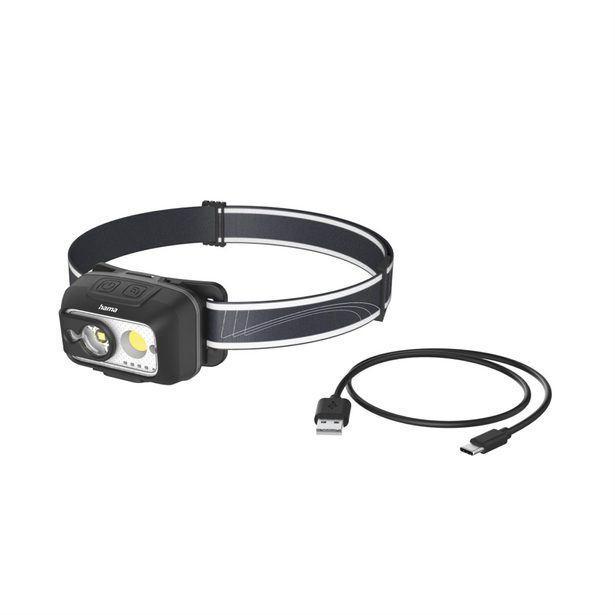 Hama HL500-C, LED čelovka, nabíjecí, 500 lm / 110 m, IP44