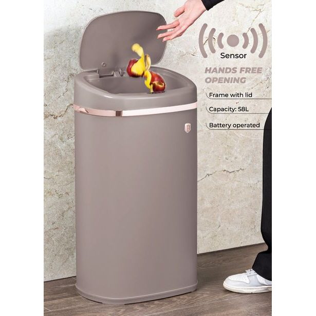 BERLINGERHAUS Bezdotykový odpadkový koš se senzorem 58 l Taupe Collection BH-9523