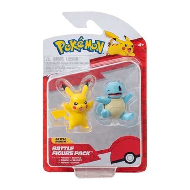 Pokémon akční figurky - 2 pack Asst (Charmander&Pikacu, Squirtle& Pikacu, Bulbusaur&Pikacu