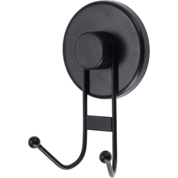 háček- 1ks ČERNÝ 7x5,5x12cm, přísavka, kov