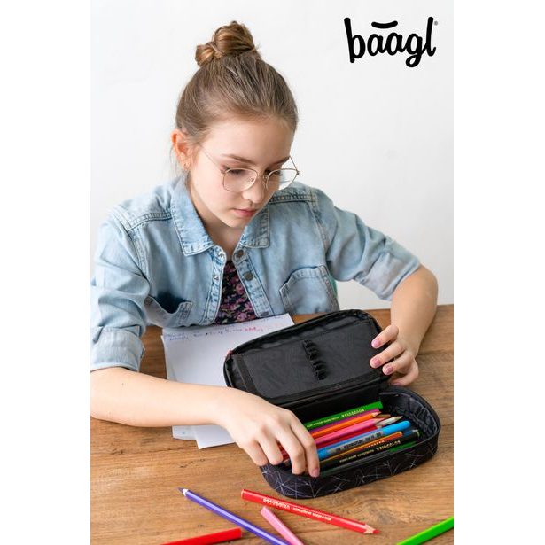 BAAGL Školní penál etue Wednesday Nevermore