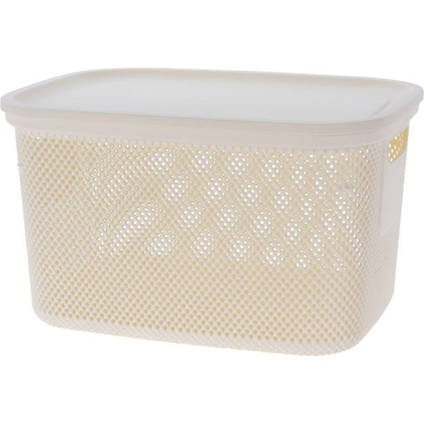 EXCELLENT HOUSEWARE Úložný koš s víkem 18 l béžová KO-027000210bezo