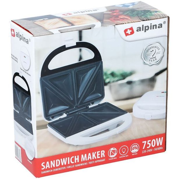 ALPINA Sendvičovač toustovač s nepřilnavým povrchem ED-226780