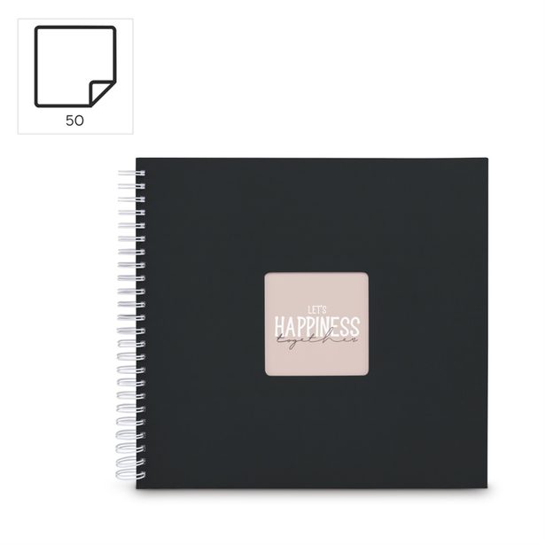 Hama album klasické spirálové FINE ART 36x32 cm, 50 stran, nová černá, bílé listy