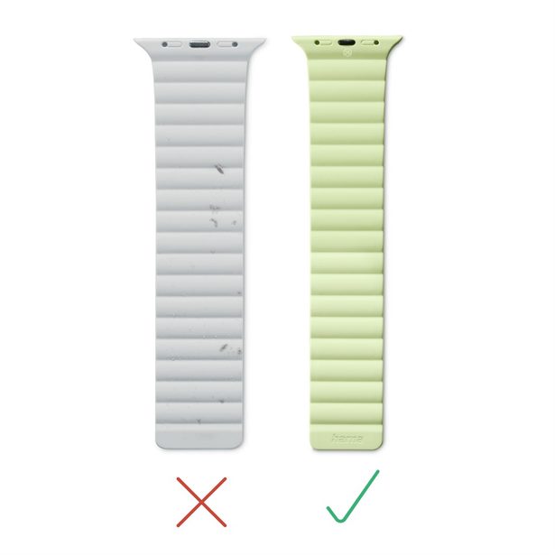 Hama Fantastic Feel, řemínek pro Apple Watch 42/44/45/49 mm, magnetický, zelený/béžový