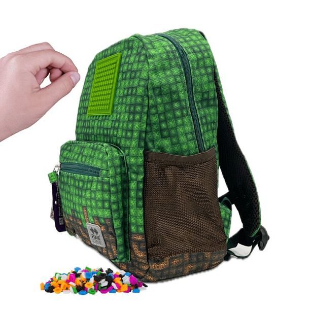 PIXIE CREW PIXIE CREW Malý batoh, zelená, Mine&amp;Craft 50 pixelů