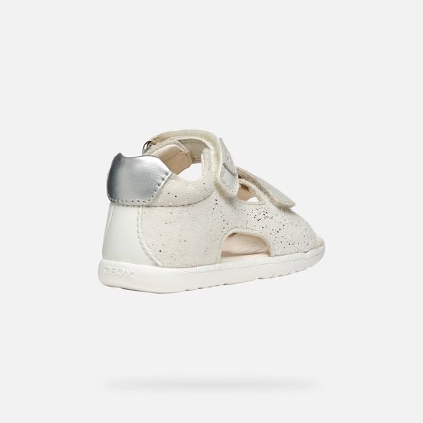 Bílé dívčí sandály pro první krůčky Geox Sandal Macchia Gir