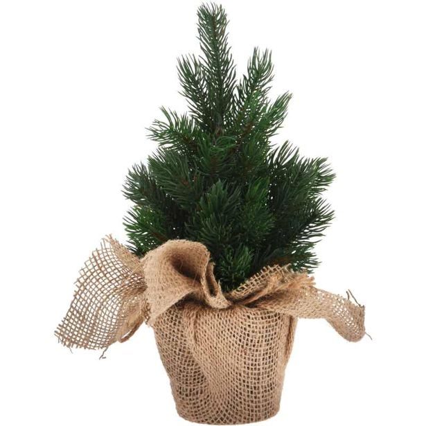 HOMESTYLING Vánoční dekorace stromek v jutovém pytli 30 cm KO-317910020