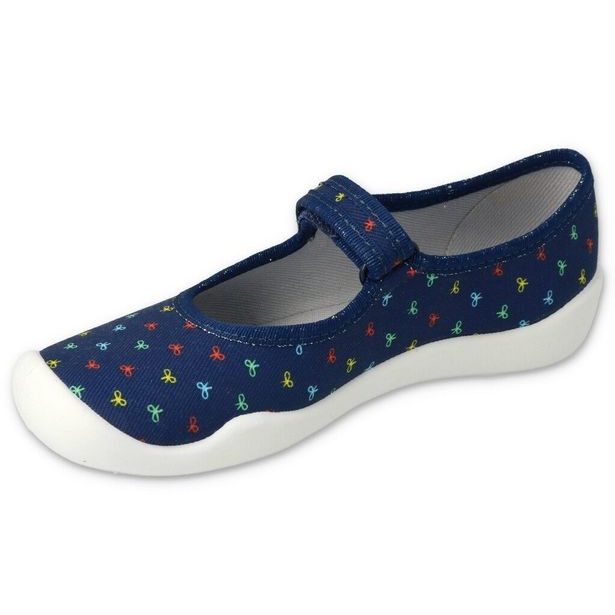 Dívčí balerínky, domácí obuv Befado 114Y490 - námořnická modrá