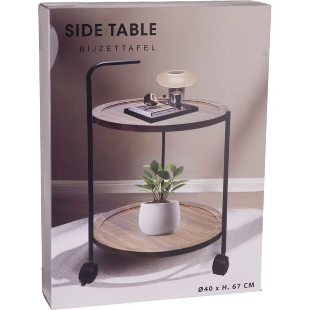H & S COLLECTION Stolek odkládací a servírovací na kolečkách 67 cm hnědá KO-DD1001520
