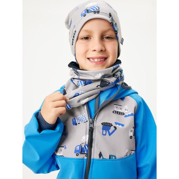 Unuo Dětský nákrčník z fleecu Basic, Bagr