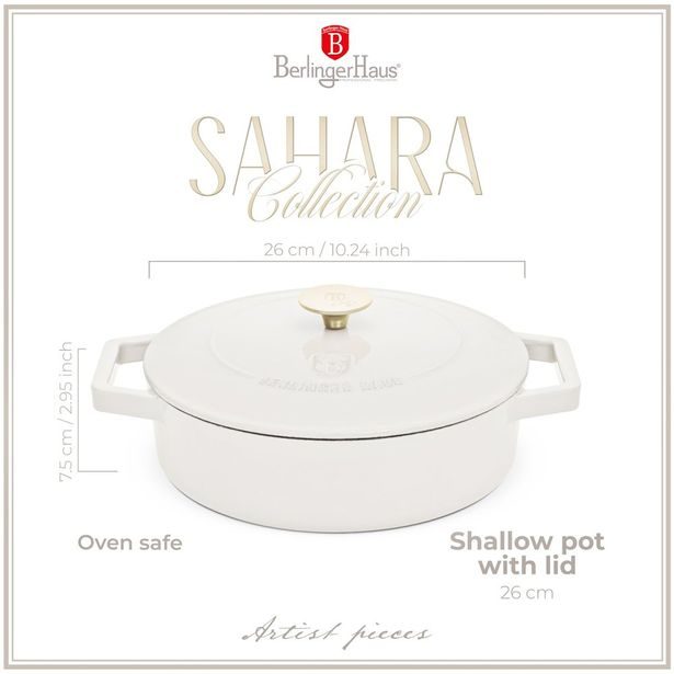 BERLINGERHAUS Pekáč litinový s poklicí 26 cm Sahara Collection BH-6530