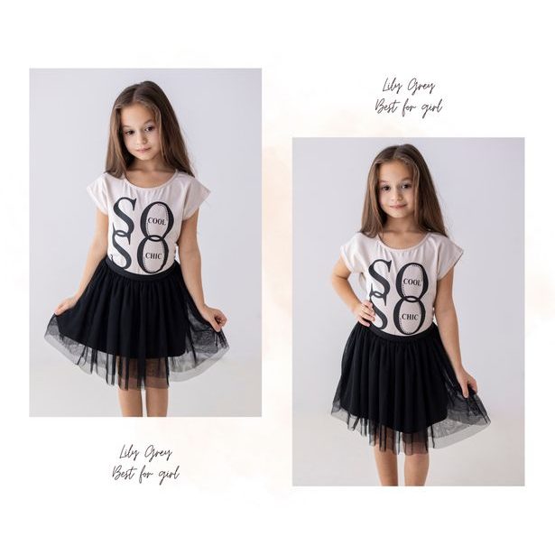 Dívčí TUTU sukýnka Lily Grey černá