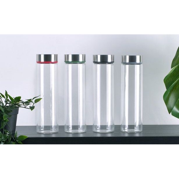 BERGNER Lahev skleněná přenosná s nerez víkem 600 ml BG-20121-BK