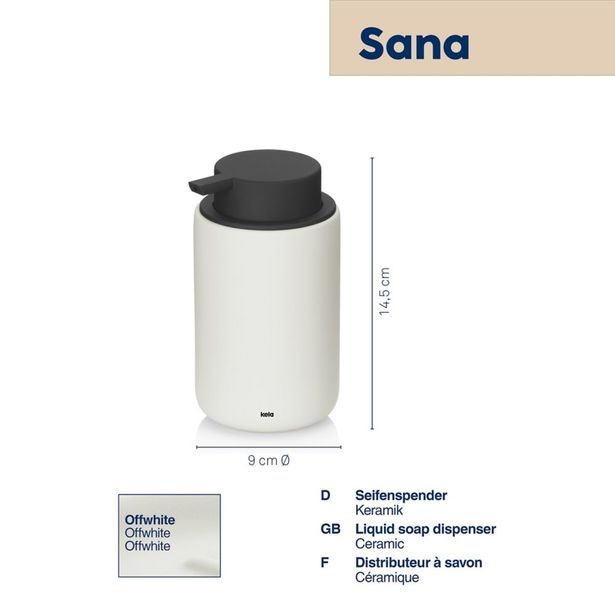 KELA Dávkovač mýdla Sana keramický 300 ml bílá KL-24530